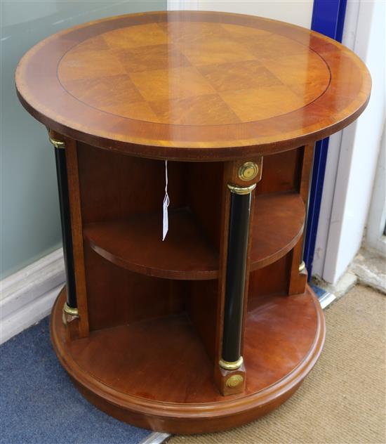 A revolving circular bookcase